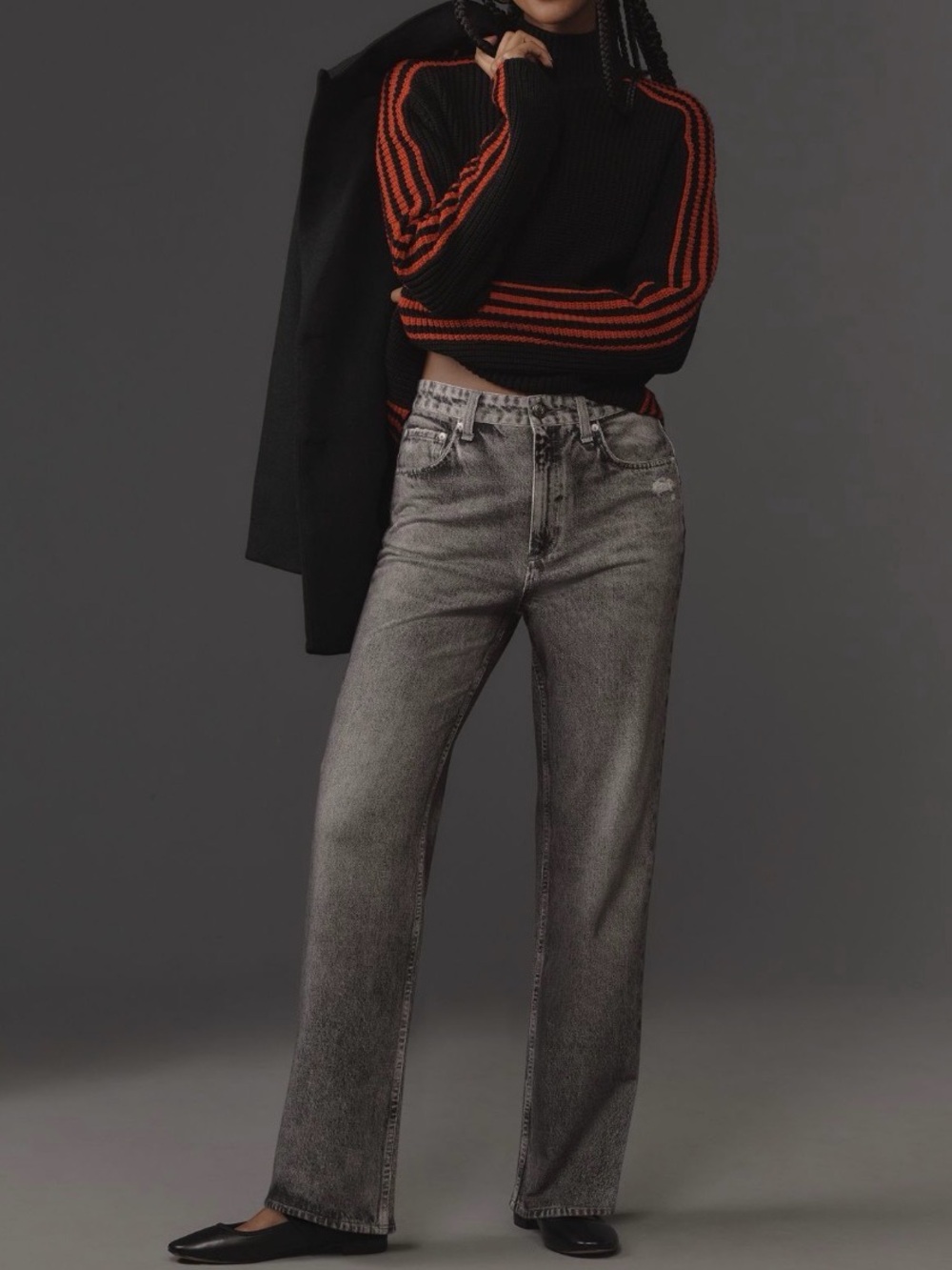 rag & bone Miramar Shea Straight Leg Jeans in raven